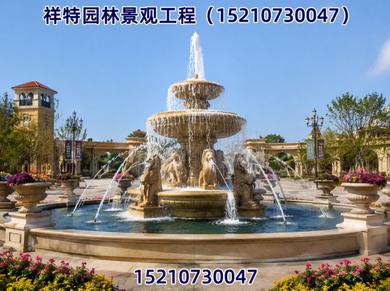 安新县广场喷泉展示图